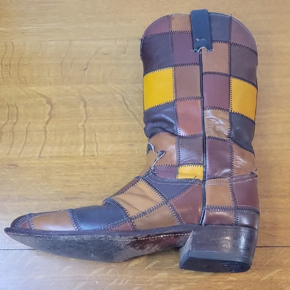 Patchwork Leather Western Boots - Picture 11 of 16
